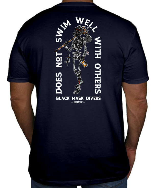 Does Not Swim Well With Others T-shirt - Navy