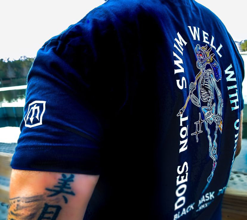 Does Not Swim Well With Others T-shirt - Navy